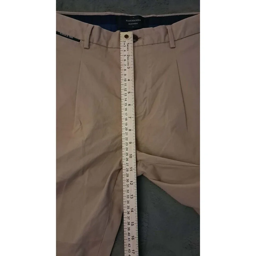Scotch Soda Blake Pleated Chinos Pants Men's 32x30 Brown Trousers